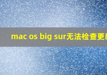 mac os big sur无法检查更新